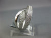 ESTATE WIDE .77CT DIAMOND 18KT WHITE GOLD 3D MULTI ROW CRISS CROSS LOVE RING