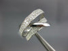 ESTATE WIDE .77CT DIAMOND 18KT WHITE GOLD 3D MULTI ROW CRISS CROSS LOVE RING