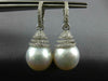 LARGE .70CT DIAMOND & AAA SOUTH SEA PEARL 18KT WHITE GOLD SWIRL HANGING EARRINGS