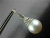 LARGE .70CT DIAMOND & AAA SOUTH SEA PEARL 18KT WHITE GOLD SWIRL HANGING EARRINGS