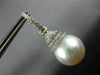 LARGE .70CT DIAMOND & AAA SOUTH SEA PEARL 18KT WHITE GOLD SWIRL HANGING EARRINGS