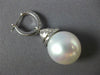 LARGE .70CT DIAMOND & AAA SOUTH SEA PEARL 18KT WHITE GOLD SWIRL HANGING EARRINGS