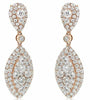LARGE 3.16CT DIAMOND 14KT ROSE GOLD CLUSTER MARQUISE SHAPE LEAF HANGING EARRINGS