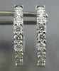 ESTATE 1.28CT DIAMOND 18KT WHITE GOLD 3D INSIDE OUT HUGGIE HOOP HANGING EARRINGS
