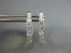 ESTATE 1.28CT DIAMOND 18KT WHITE GOLD 3D INSIDE OUT HUGGIE HOOP HANGING EARRINGS