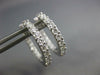 ESTATE 1.28CT DIAMOND 18KT WHITE GOLD 3D INSIDE OUT HUGGIE HOOP HANGING EARRINGS