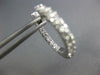 ESTATE 1.28CT DIAMOND 18KT WHITE GOLD 3D INSIDE OUT HUGGIE HOOP HANGING EARRINGS