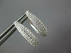 ESTATE .64CT DIAMOND 18KT WHITE GOLD MULTI ROW PAVE HUGGIE HOOP HANGING EARRINGS