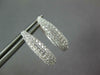 ESTATE .64CT DIAMOND 18KT WHITE GOLD MULTI ROW PAVE HUGGIE HOOP HANGING EARRINGS