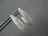 ESTATE .64CT DIAMOND 18KT WHITE GOLD MULTI ROW PAVE HUGGIE HOOP HANGING EARRINGS