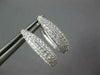 ESTATE .64CT DIAMOND 18KT WHITE GOLD MULTI ROW PAVE HUGGIE HOOP HANGING EARRINGS