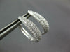 ESTATE .64CT DIAMOND 18KT WHITE GOLD MULTI ROW PAVE HUGGIE HOOP HANGING EARRINGS