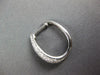 ESTATE .64CT DIAMOND 18KT WHITE GOLD MULTI ROW PAVE HUGGIE HOOP HANGING EARRINGS