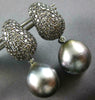 LARGE 2.65CT MOCHA DIAMOND & AAA TAHITIAN PEARL 18KT WHITE GOLD HANGING EARRINGS