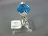 LARGE 9.46CT DIAMOND & AAA BLUE TOPAZ 14KT WHITE GOLD PEAR SHAPE FILIGREE RING