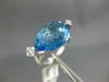 LARGE 9.46CT DIAMOND & AAA BLUE TOPAZ 14KT WHITE GOLD PEAR SHAPE FILIGREE RING