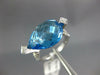 LARGE 9.46CT DIAMOND & AAA BLUE TOPAZ 14KT WHITE GOLD PEAR SHAPE FILIGREE RING