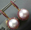 LARGE 1.60CT AAA PINK AMETHYST & SOUTH SEA PEARL 18KT ROSE GOLD HANGING EARRINGS