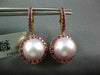 LARGE 1.60CT AAA PINK AMETHYST & SOUTH SEA PEARL 18KT ROSE GOLD HANGING EARRINGS