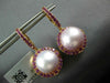 LARGE 1.60CT AAA PINK AMETHYST & SOUTH SEA PEARL 18KT ROSE GOLD HANGING EARRINGS