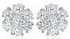ESTATE 1.50CT DIAMOND 14KT WHITE GOLD 3D FLOWER CLASSIC STUD EARRINGS