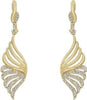 .51CT DIAMOND 18KT YELLOW GOLD 3D MULTI ROW MULTI LEAF FUN HANGING EARRINGS