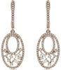 .62CT DIAMOND 14K ROSE GOLD ROUND & BAGUETTE OVAL OPEN FILIGREE HANGING EARRINGS