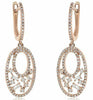 .62CT DIAMOND 14K ROSE GOLD ROUND & BAGUETTE OVAL OPEN FILIGREE HANGING EARRINGS