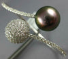 LARGE 2.60CT DIAMOND & TAHITIAN PEARL 18K YELLOW GOLD DOME SHAPE BANGLE BRACELET