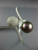 LARGE 2.60CT DIAMOND & TAHITIAN PEARL 18K YELLOW GOLD DOME SHAPE BANGLE BRACELET