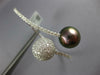 LARGE 2.60CT DIAMOND & TAHITIAN PEARL 18K YELLOW GOLD DOME SHAPE BANGLE BRACELET