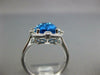 LARGE 4.56CT DIAMOND & AAA BLUE TOPAZ 14KT WHITE GOLD CUSHION FILIGREE FUN RING