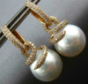 LARGE 1.54CT DIAMOND & AAA SOUTH SEA PEARL 18KT ROSE GOLD SWIRL HANGING EARRINGS