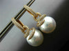 LARGE 1.54CT DIAMOND & AAA SOUTH SEA PEARL 18KT ROSE GOLD SWIRL HANGING EARRINGS
