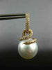 LARGE 1.54CT DIAMOND & AAA SOUTH SEA PEARL 18KT ROSE GOLD SWIRL HANGING EARRINGS