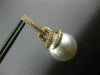 LARGE 1.54CT DIAMOND & AAA SOUTH SEA PEARL 18KT ROSE GOLD SWIRL HANGING EARRINGS