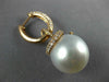 LARGE 1.54CT DIAMOND & AAA SOUTH SEA PEARL 18KT ROSE GOLD SWIRL HANGING EARRINGS