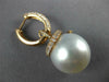LARGE 1.54CT DIAMOND & AAA SOUTH SEA PEARL 18KT ROSE GOLD SWIRL HANGING EARRINGS
