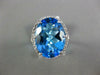 LARGE 11.75CT DIAMOND & AAA BLUE TOPAZ 14KT WHITE GOLD OVAL HALO FILIGREE RING