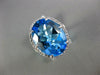 LARGE 11.75CT DIAMOND & AAA BLUE TOPAZ 14KT WHITE GOLD OVAL HALO FILIGREE RING