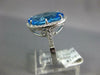 LARGE 11.75CT DIAMOND & AAA BLUE TOPAZ 14KT WHITE GOLD OVAL HALO FILIGREE RING