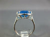 LARGE 11.75CT DIAMOND & AAA BLUE TOPAZ 14KT WHITE GOLD OVAL HALO FILIGREE RING