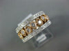 WIDE .71CT DIAMOND 18KT WHITE & ROSE GOLD 3D ROUND & PEAR SHAPE ANNIVERSARY RING