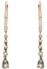 .45CT WHITE & CHOCOLATE FANCY DIAMOND 14KT ROSE GOLD 3D JOURNEY HANGING EARRINGS