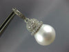 LARGE 1.01CT DIAMOND & AAA SOUTH SEA PEARL 18KT WHITE GOLD PAVE HANGING EARRINGS