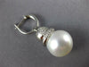 LARGE 1.01CT DIAMOND & AAA SOUTH SEA PEARL 18KT WHITE GOLD PAVE HANGING EARRINGS