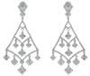 LARGE 8.26CT DIAMOND 18K WHITE GOLD 3D CHANDELIER MULTI SQUARE HANGING EARRINGS