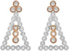.55CT DIAMOND 14KT WHITE ROSE GOLD TRIANGULAR FILIGREE MILGRAIN HANGING EARRINGS