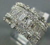 LARGE 1.50CT DIAMOND 14KT WHITE GOLD ROUND & BAGUETTE MULTI ROW ANNIVERSARY RING