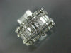 LARGE 1.50CT DIAMOND 14KT WHITE GOLD ROUND & BAGUETTE MULTI ROW ANNIVERSARY RING